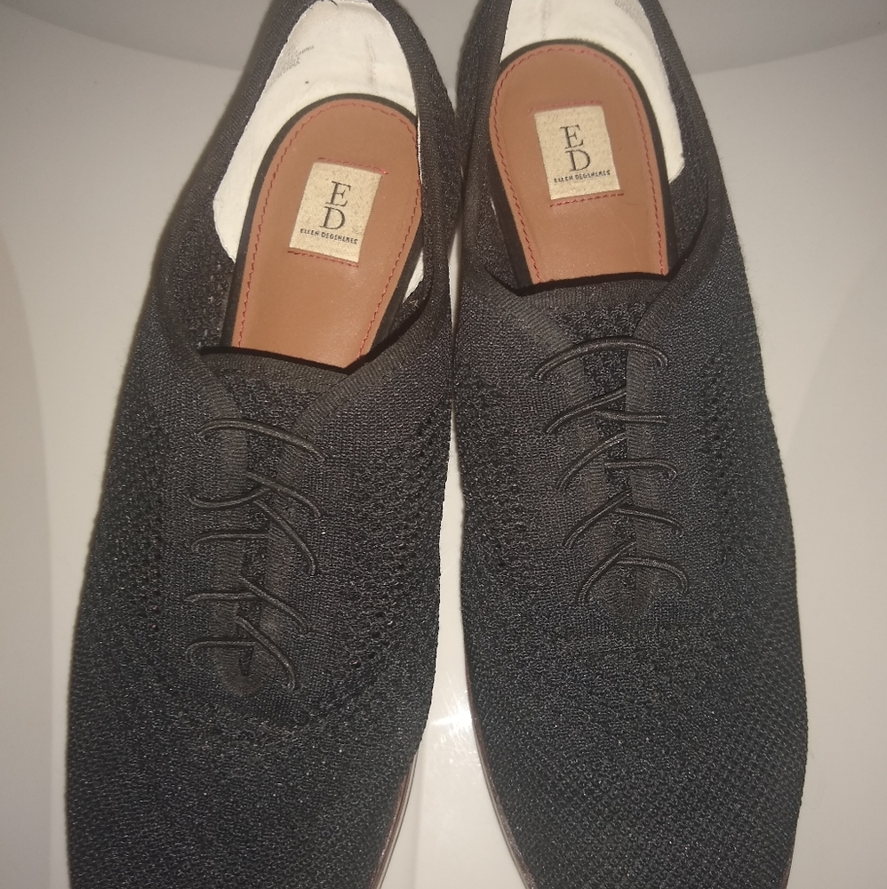Black mesh loafer slip on shoes